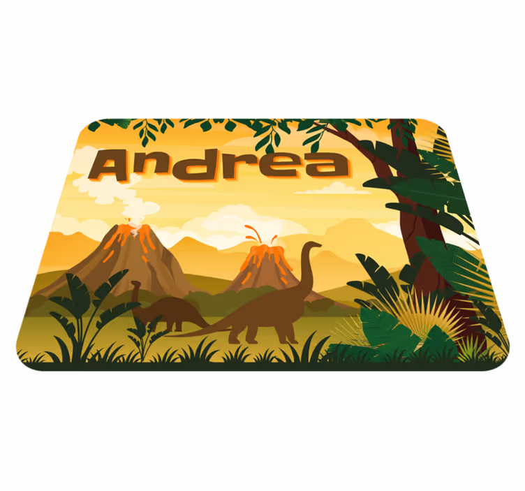 Jura landschap vinyl tapijt met naam - TenStickers
