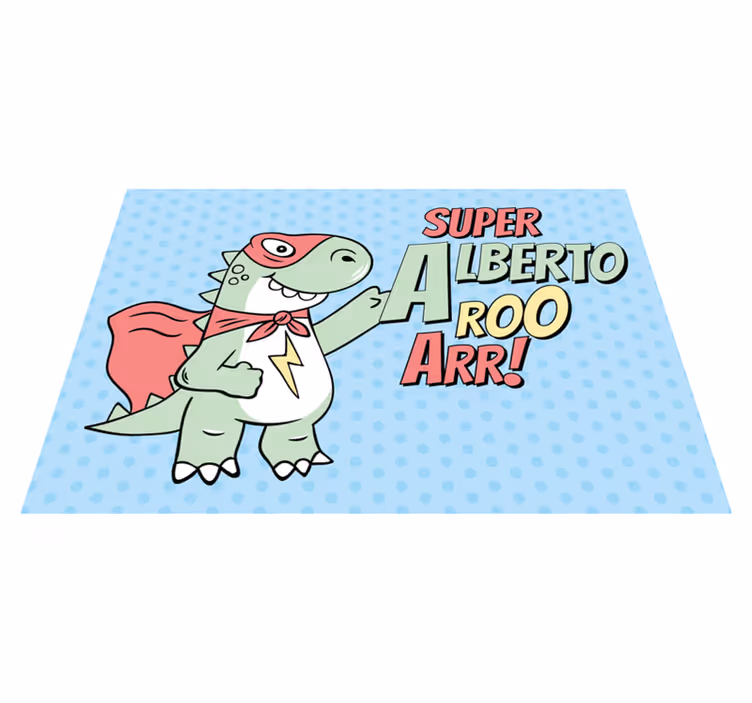 Superheld dinosaurus vinyl tapijt meer kinderen - TenStickers
