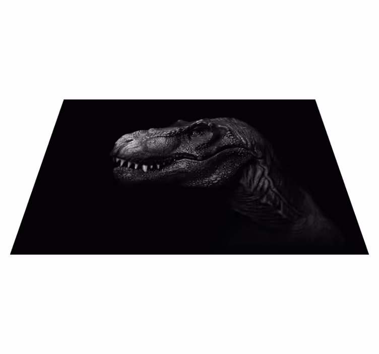 Vinyl vloerkleed elegante zwarte dinosaurus  - TenStickers