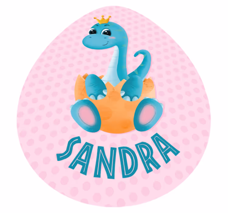 Aangepaste dinosaurusafbeelding vinyl tapijt met naam - TenStickers