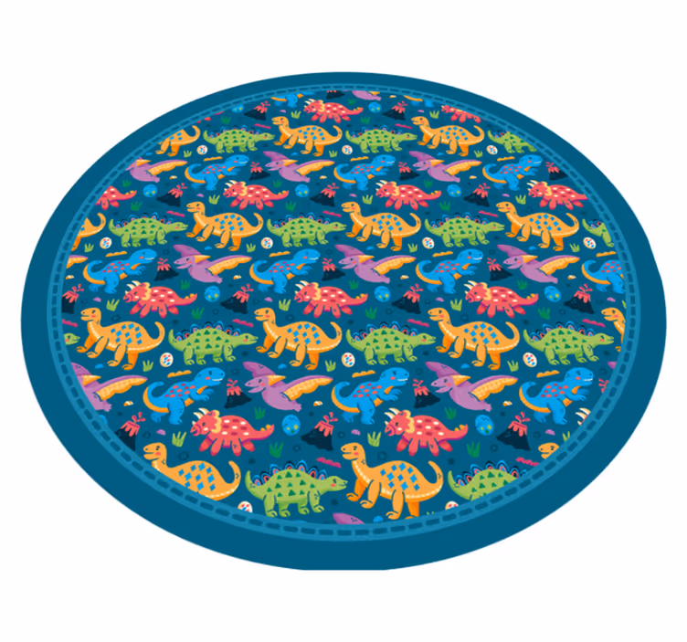 Dinosaurus cirkelpatroon vinyl tapijt kind - TenStickers