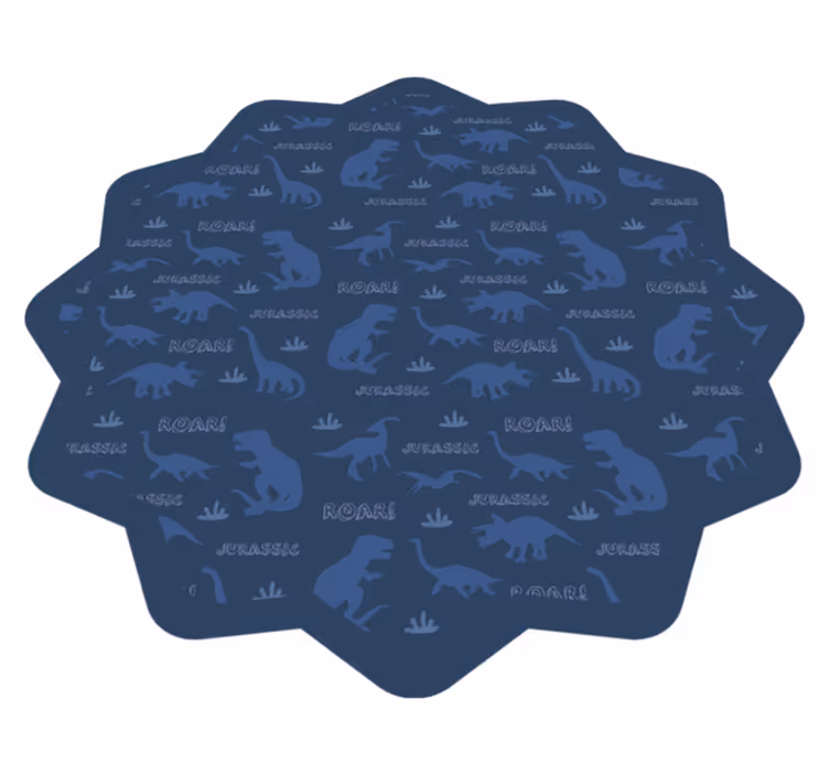 Vinyl vloerkleed blauwe dinosaurussen  - TenStickers