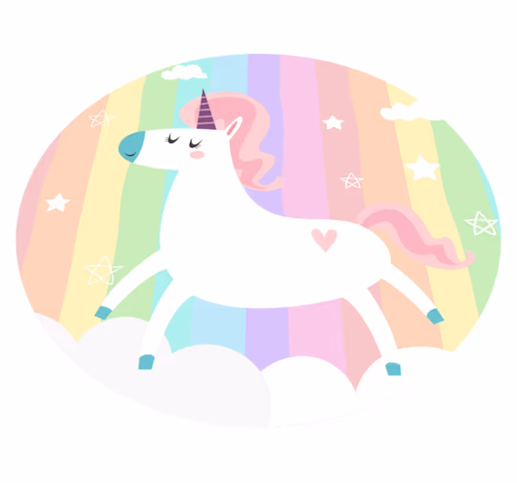 Eenhoorn regenboog decor vinyl tapijt kind - TenStickers