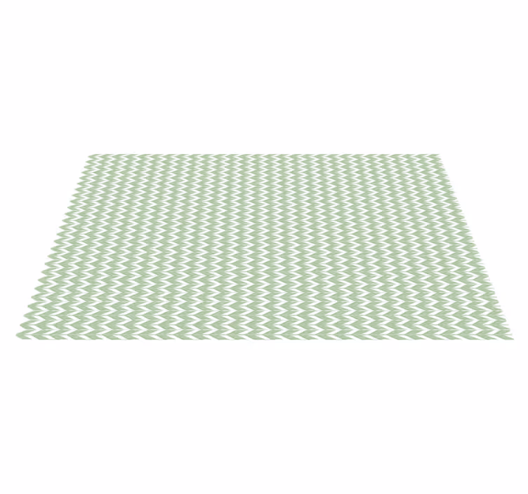 Chevronpatroon groen vinyl tapijt geometrisch - TenStickers