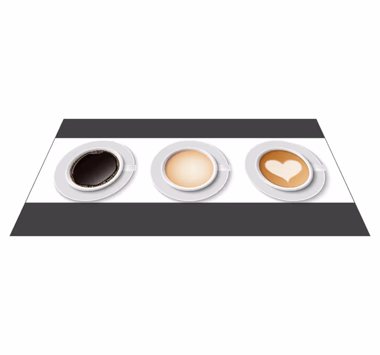Koffie kopjes loper vinyl tapijt keuken - TenStickers