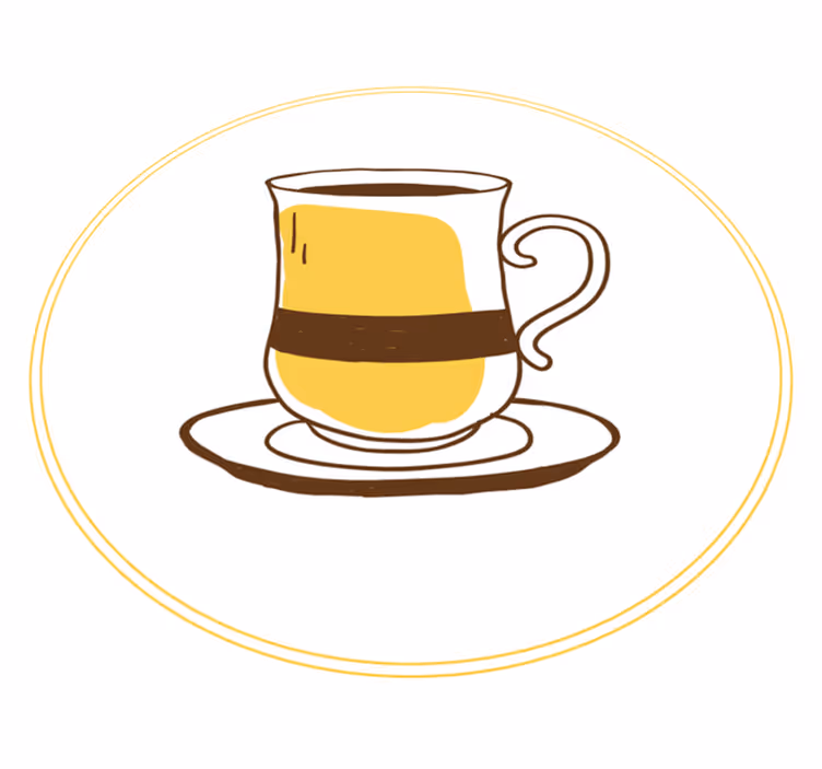 Espressoglas illustratie vinyl tapijt keuken - TenStickers
