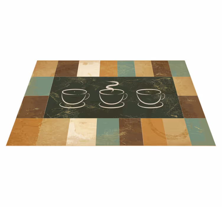 Stomende koffiekopjes vinyl tapijt keuken - TenStickers
