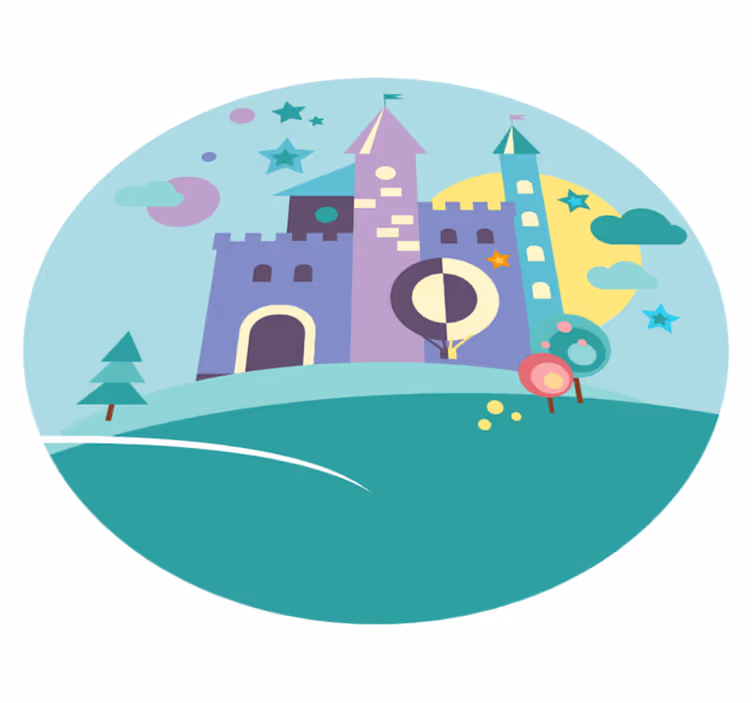 Fantasie kasteelspel vinyl tapijt kind - TenStickers