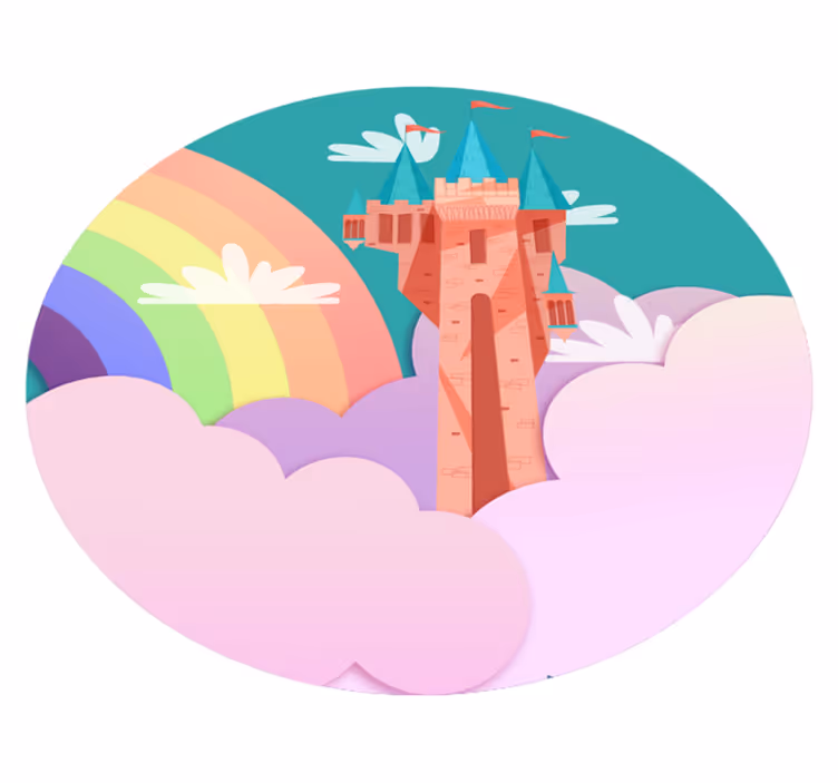 Kasteel fantasie vinyl tapijt kind - TenStickers