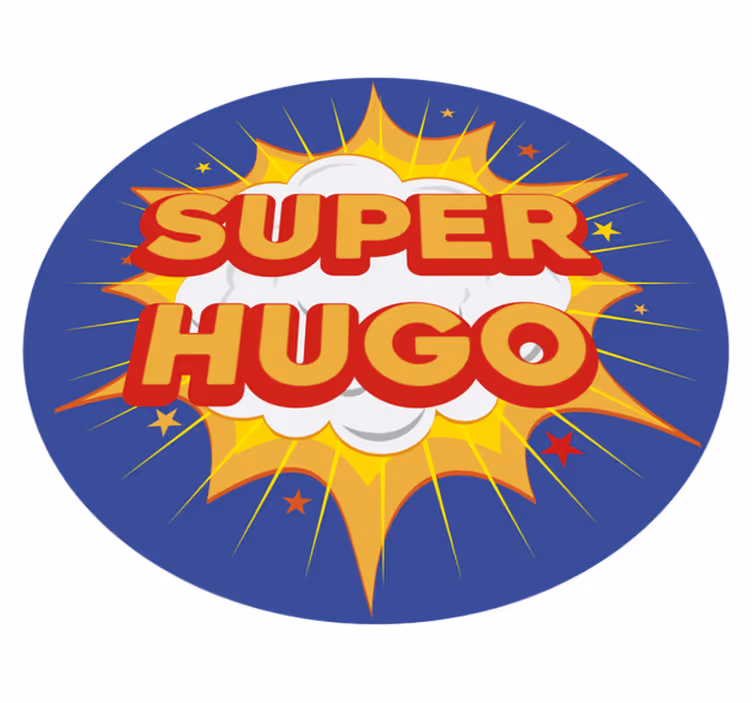 Superheld barstte vinyl tapijt met naam - TenStickers