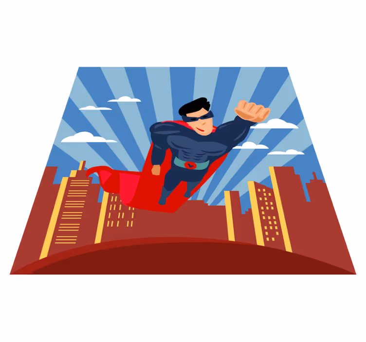 Superhelden vlucht vinyl tapijt meer kinderen - TenStickers