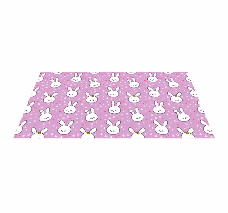 Konijntjes patronen vinyl tapijt baby - TenStickers