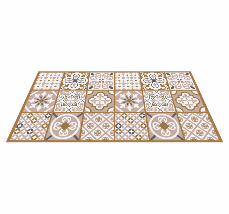Bruine tegels vinyl tapijt keuken - TenStickers