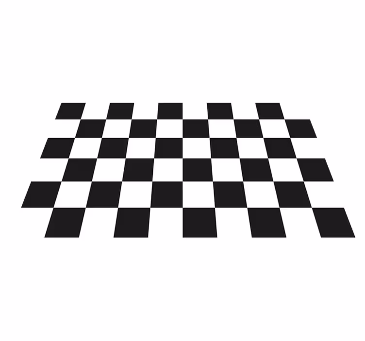 Dambord zwart en wit vinyl tapijt keuken - TenStickers
