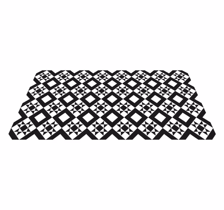 Monochrome geometrie vinyl tapijt geometrisch - TenStickers