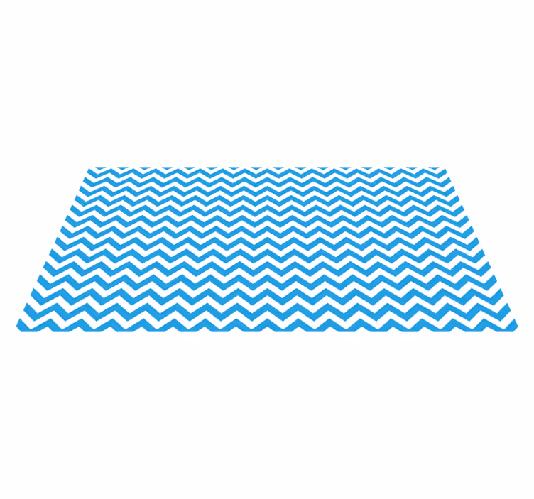 Blauw zigzagpatroon vinyl tapijt keuken - TenStickers