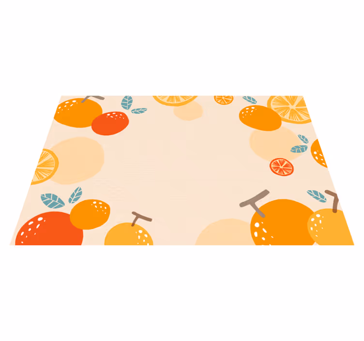 Citrus patroon vinyl tapijt bloemen en planten - TenStickers