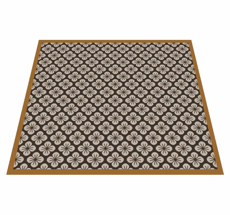 Geometrische bloemenpatroon vinyl tapijt geometrisch - TenStickers