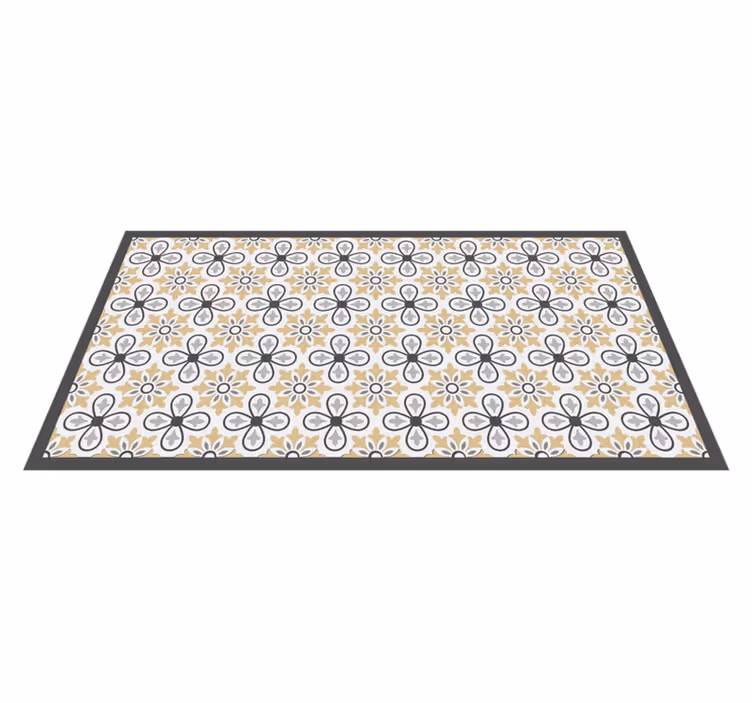 Bloemen geometrische harmonie vinyl tapijt geometrisch - TenStickers