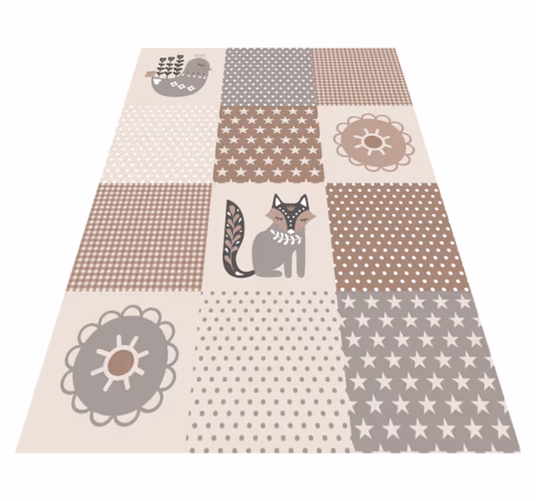 Patchwork speeltijd vinyl tapijt meer kinderen - TenStickers
