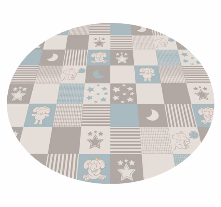 Speelse kinderkamerrondes vinyl tapijt meer kinderen - TenStickers