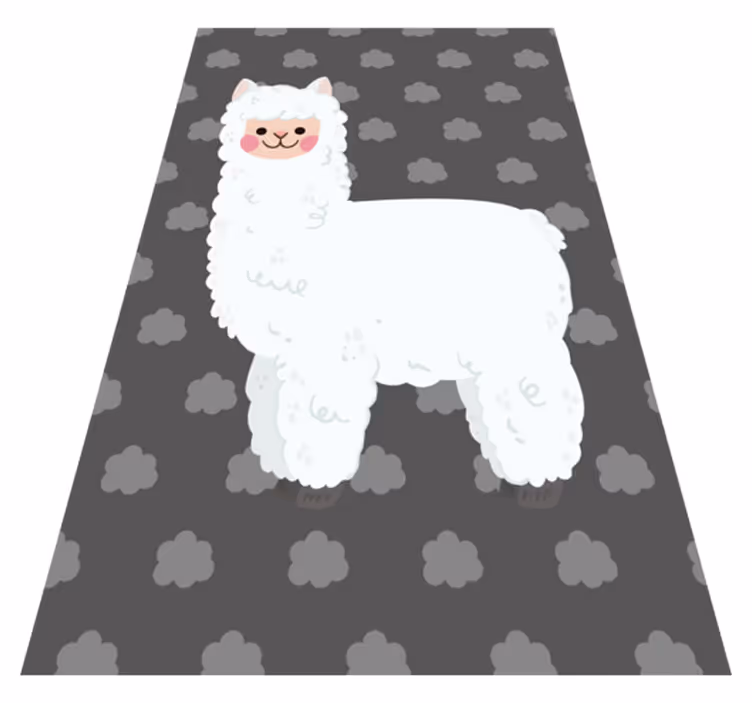 Speelse alpacavorm vinyl tapijt meer kinderen - TenStickers