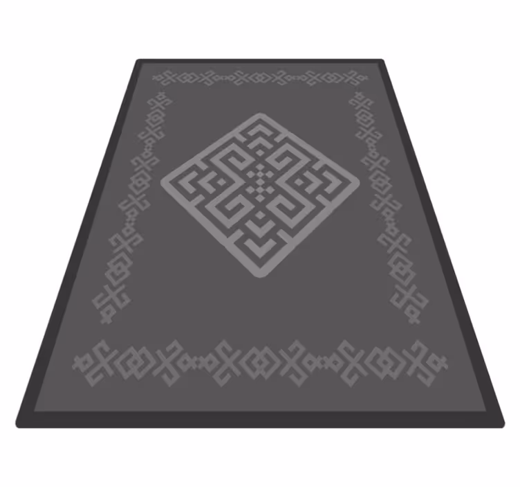 Ingewikkeld geometrisch patroon vinyl tapijt grijs - TenStickers