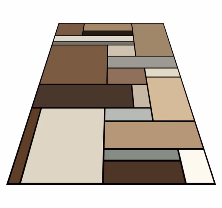 Hedendaagse geometrische lagen vinyl tapijt modern - TenStickers