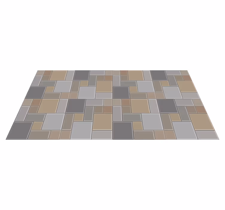 Geometrische betegeling vinyl tapijt tegels - TenStickers