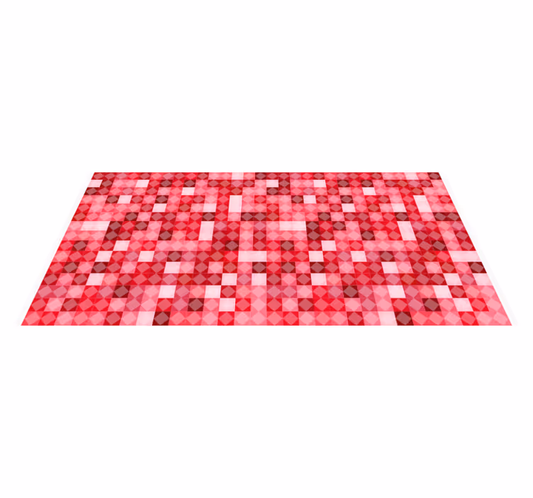 Rood geometrische samenstelling vinyl tapijt geometrisch - TenStickers