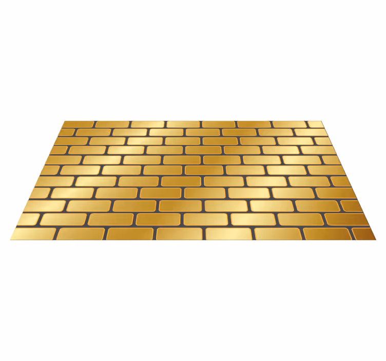 Gouden bakstenen patroon vinyl tapijt houtstructuur - TenStickers