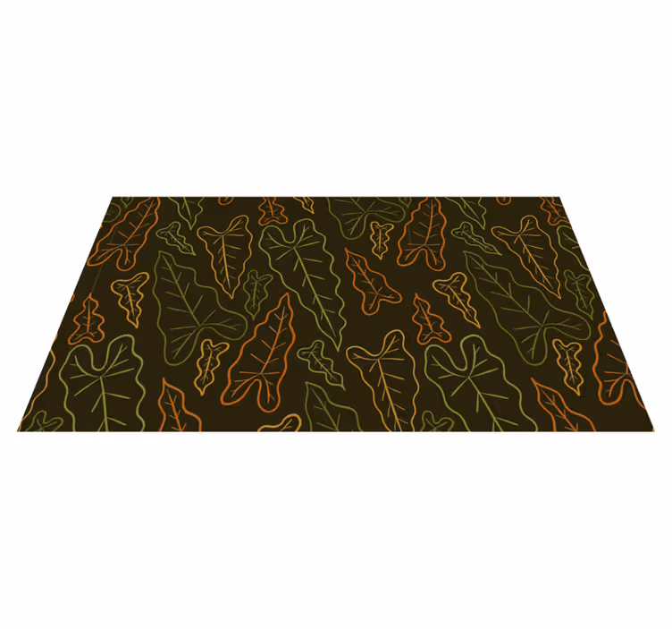 Bladcontouren vinyl tapijt bloemen en planten - TenStickers
