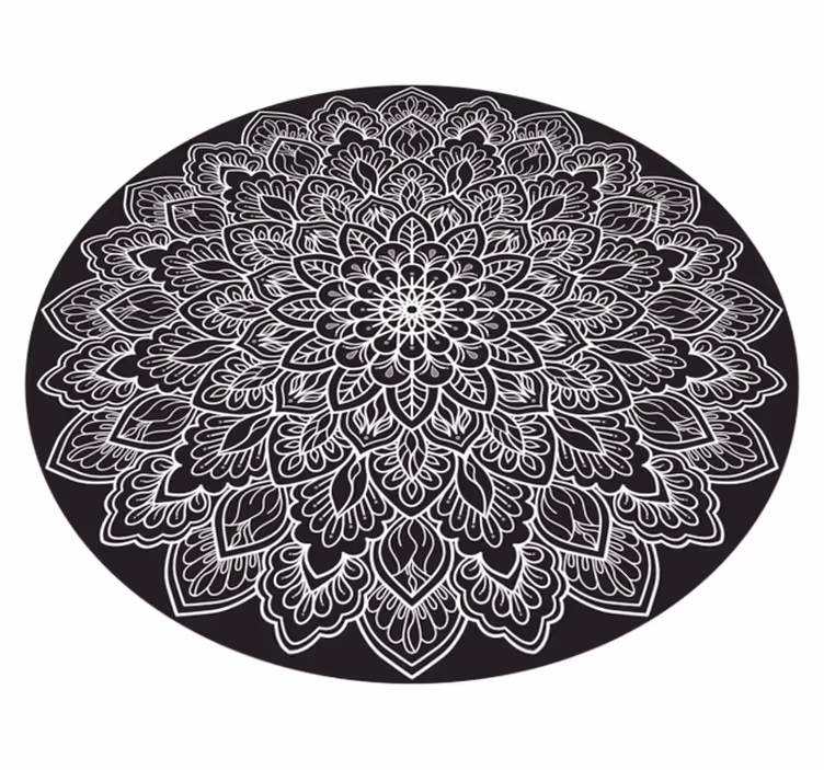 Elegant monochroom concept vinyl tapijt mandala - TenStickers