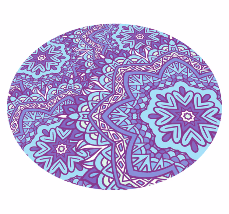 Levendig paars motief vinyl tapijt mandala - TenStickers