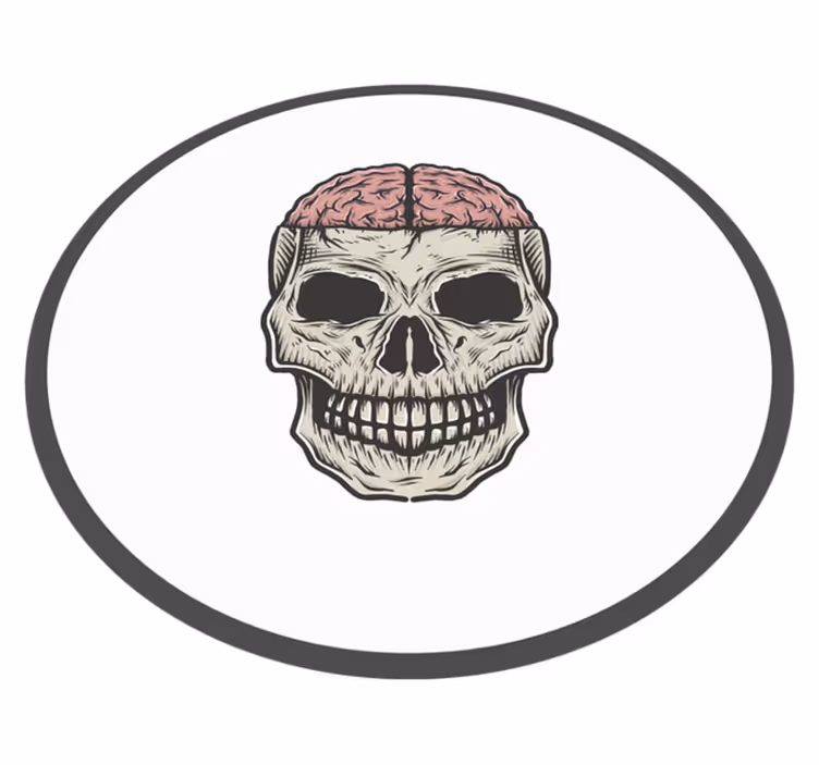 Blootgestelde schedelschets vinyl tapijt Halloween - TenStickers