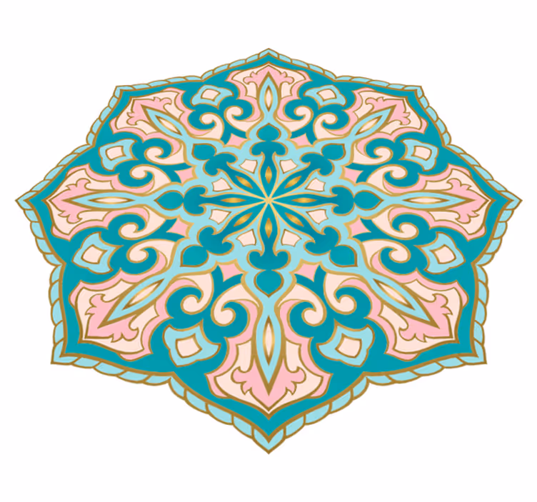 Mandala-geïnspireerd medaillon vinyl tapijt mozaïek - TenStickers