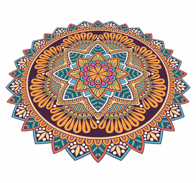 Vinyl tapijt mandala levendig mandala motief - TenStickers