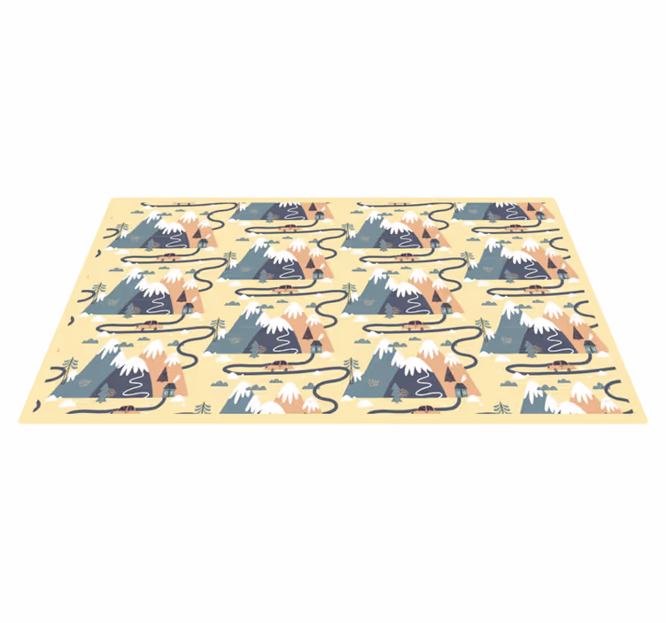 Bergdieren in het wild vinyl tapijt meer kinderen - TenStickers
