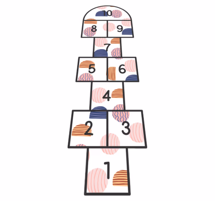 Hinkelen nummers vinyl tapijt alfabet - TenStickers