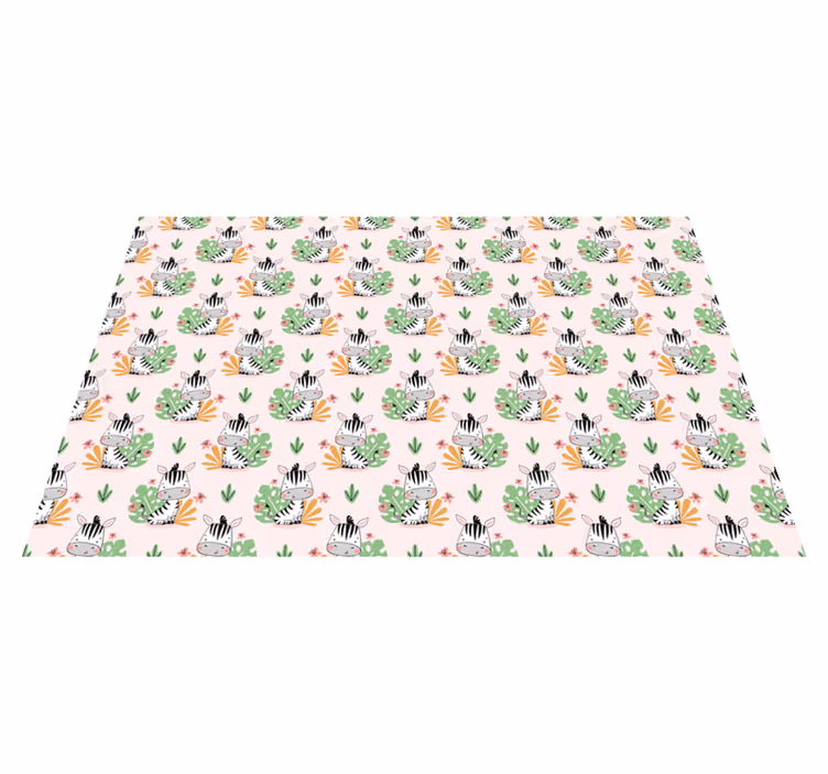 Zebra jungle patroon vinyl tapijt meer kinderen - TenStickers
