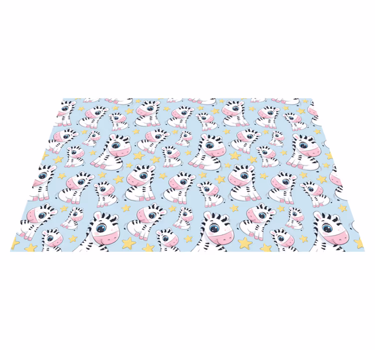 Zebra sterrenpatroon vinyl tapijt kind - TenStickers