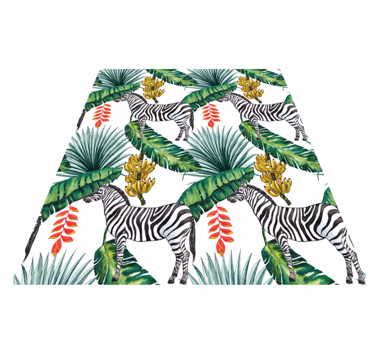 Tropische zebra dieren vinyl tapijt - TenStickers