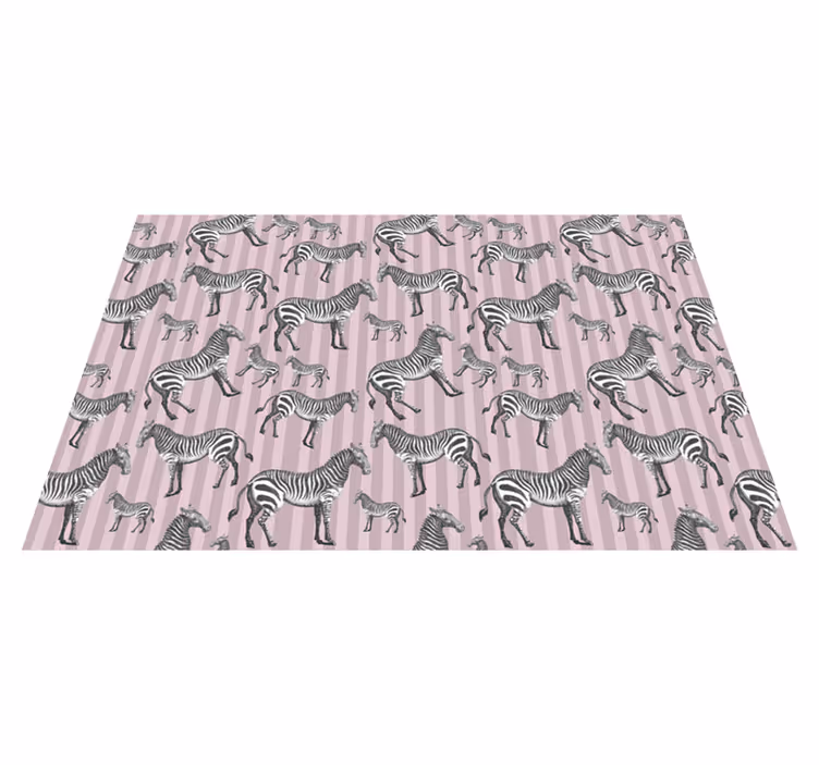 Gestreepte zebra's vinyl vloerkleed dierenprint - TenStickers