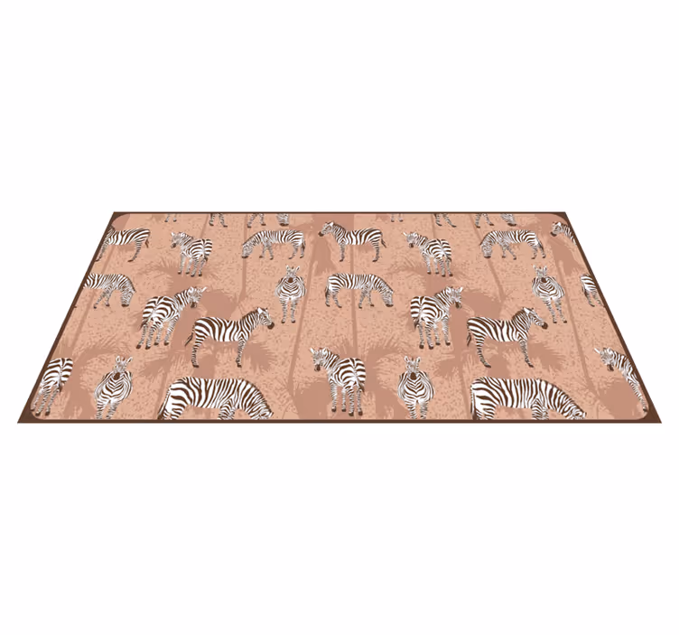 Zebra kudde patroon vinyl vloerkleed dierenprint - TenStickers