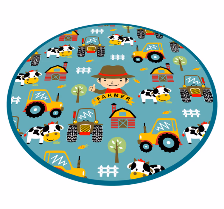 Boeren leuk patroon vinyl tapijt meer kinderen - TenStickers