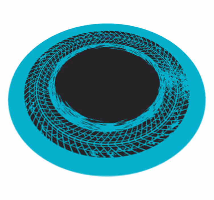 Ronde turquoise werveling vinyl tapijt strepen - TenStickers