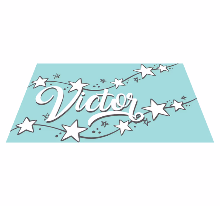 Aanpasbaar sterrenstof vinyl tapijt met naam - TenStickers