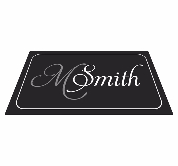 Klantgericht monogram vinyl tapijt met naam - TenStickers