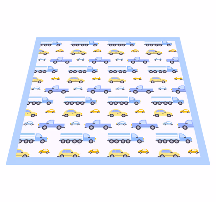 Speels verkeersthema vinyl tapijt kind - TenStickers