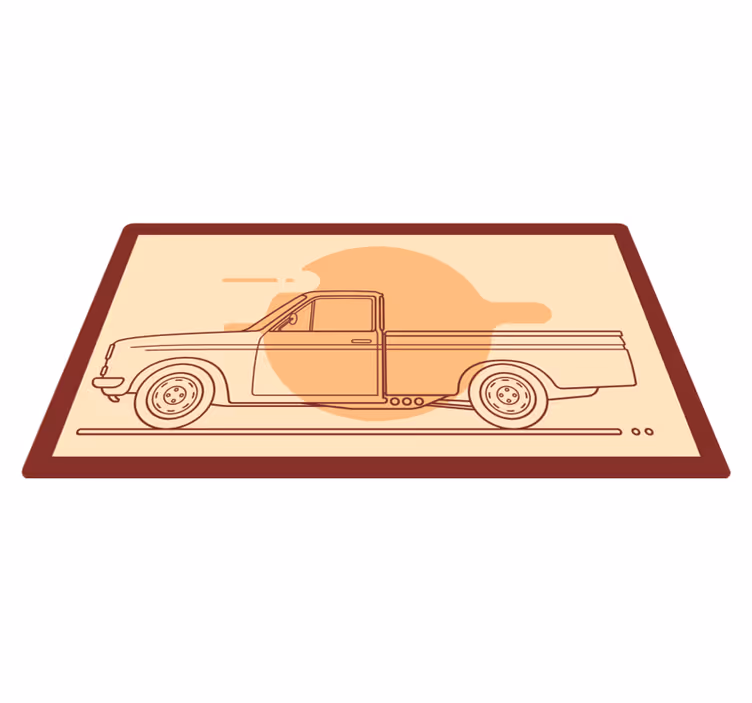 Speelgoedvoertuig illustratie vinyl tapijt kind - TenStickers